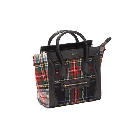 Nano Luggage bag in tartan felt 